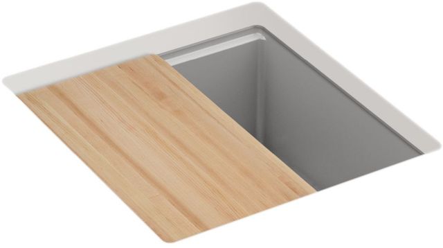 KOHLER® Billings® Matte Gray 18" Undermount Bar Sink with Accessories-0
