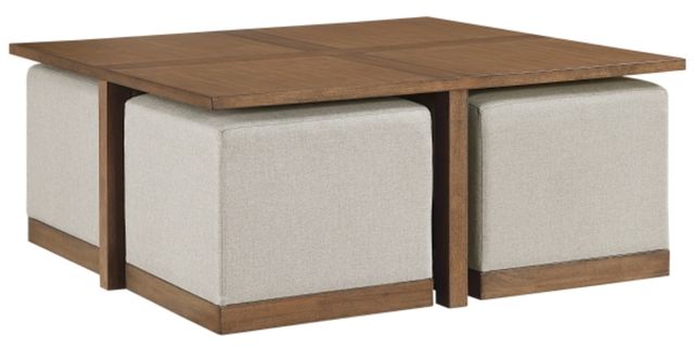 Homelegance® Sienna Brown/Light Gray Cocktail Table-0