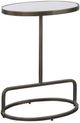 Uttermost® Jessenia White Accent Table with Antiqued Brushed Gold Base-0