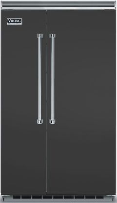 Viking® 5 Series 48 in. 29.1 Cu. Ft. Cast Black Built In Side-by-Side Refrigerator