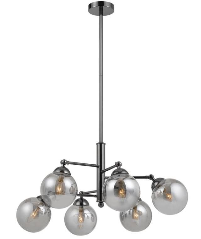 Cal® Lighting & Accessories Prato 6-Light Gunmetal Chandelier-0