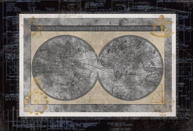 Classy Art Night World Blueprint by Carol Robinson Wall Art-0