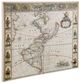 A & B Home 2-Piece Beige/White Rectangular Canvas Map Wall Art Set-0