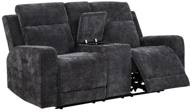 Coaster® Kennett Dark Gray Power Reclining Loveseat-0