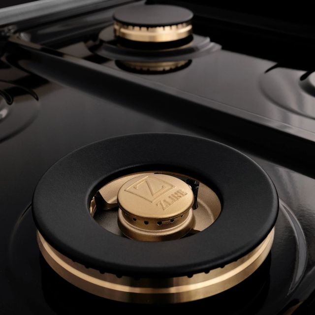 ZLINE Autograph Edition 60" Stainless Steel Pro Style Dual Fuel Range with White Matte Door and Polished Gold Accents-3