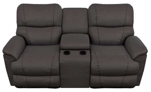 La-Z-Boy® Trouper Walnut Leather Power Reclining Loveseat with Console and Headrest-1