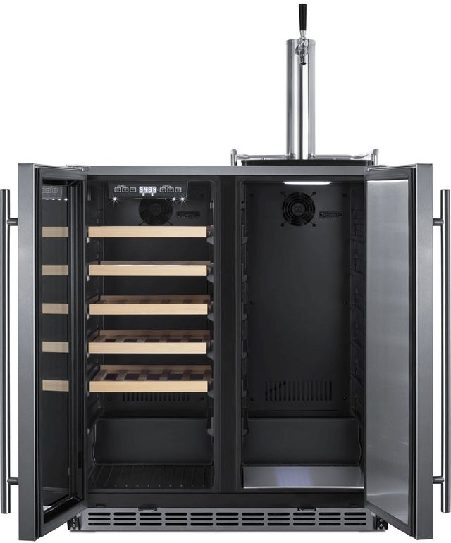 Summit® 30" Stainless Steel Kegerator and Wine Cooler-1