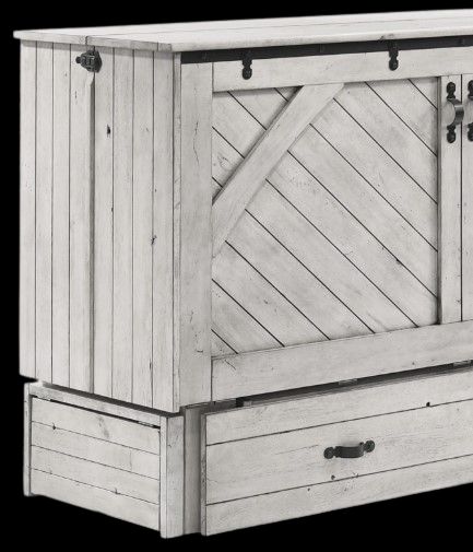 Night & Day Furniture™ Ranchero Wildwood Vintage White Queen Murphy Cabinet Bed-1