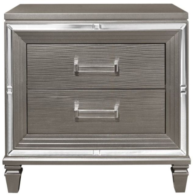Homelegance® Tamsin Gray/Silver Metallic Nightstand-2