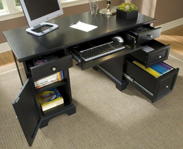 homestyles® Bedford Black Pedestal Desk-2