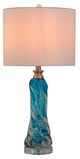 A & B Home Swell Blue Glass Table Lamp-2