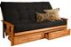Kodiak Furniture Monterey Suede Black/Butternut Queen Storage Futon with Mattress-0