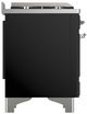 Ilve® Majestic III 60" Glossy Black Pro Style Dual Fuel Natural Gas Range with Griddle and Chrome Trim-4