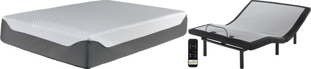 Sierra Sleep® by Ashley® Chime Elite 2-Piece 14" Memory Foam and Better Adjustable Base Queen Mattress Set-0