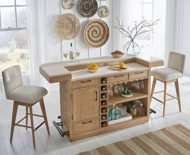 Parker House® Escape 3-Piece Glazed Natural Oak Mirage Mist Dining Set-1