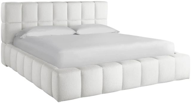 Universal Explore Home™ Modern Nomad Colina Canberra Ivory King Upholstered Panel Bed-0
