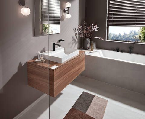Hansgrohe Vivenis Matte Black 4" Single-Hole Faucet with Pop-Up Drain-1