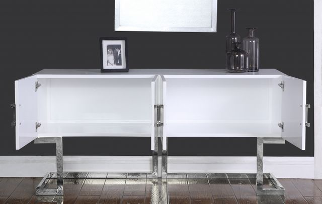 Meridian Furniture Beth White/Chrome Buffet-3