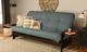 Kodiak Furniture Phoenix Linen Aqua/Espresso Queen Futon with Mattress-1