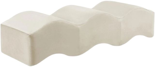 Meridian Furniture Wave Cream Upholstered Bench-0