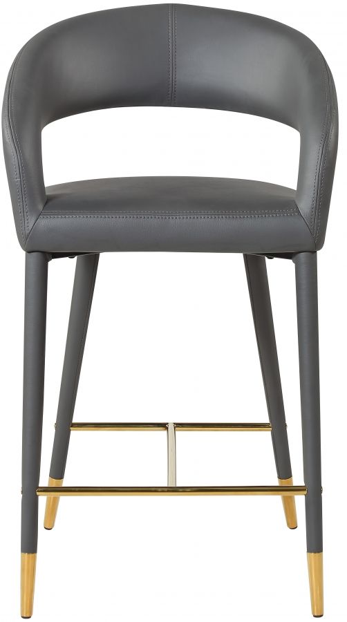 Meridian Furniture Destiny Grey Faux Leather Stool-2