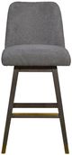 Armen Living Amelia 2-Piece Gray Boucle/Gray Oak Swivel Barstool Set-2