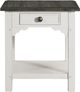 Riverside Furniture Grand Haven Rich Charcoal Square Side Table with Feathered White Base-1