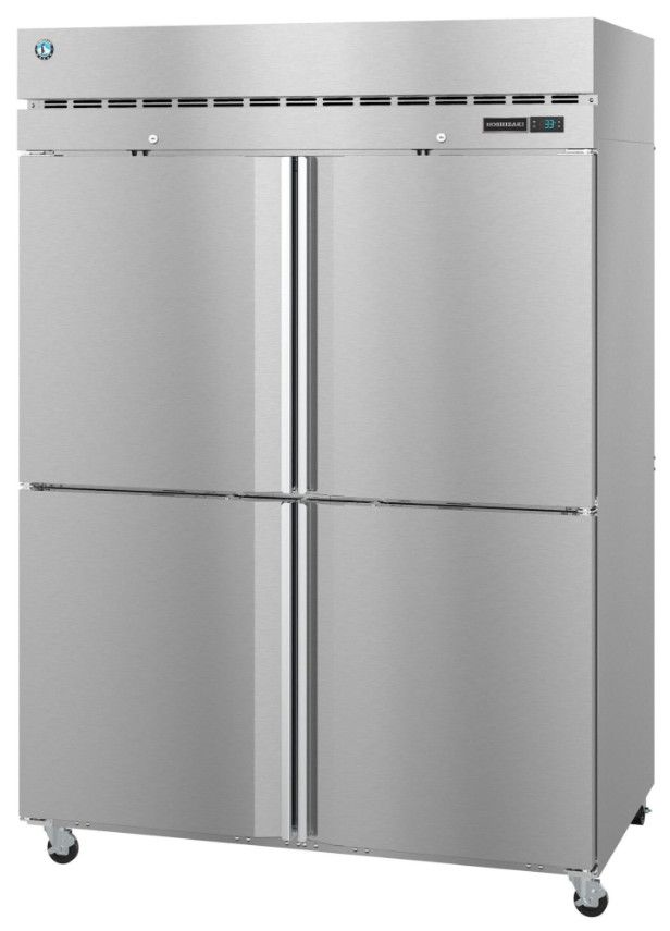 Hoshizaki Steelheart® 55" 50.1 Cu. Ft. Stainless Steel Two Section Upright Freezer with Half Solid Doors and Lock-1