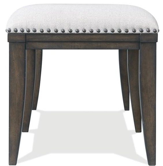 Riverside Furniture Forsyth Gray/Toasted Peppercorn Upholstered Dining Bench-2