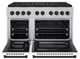 ZLINE Autograph Edition Paramount 48" 6.7 Cu. Ft. Satin Stainless Steel Dual Fuel Range with 8 Burner DuoPro™ Cooktop and Dual Ovens with White Matte Doors and Matte Black Accents-4