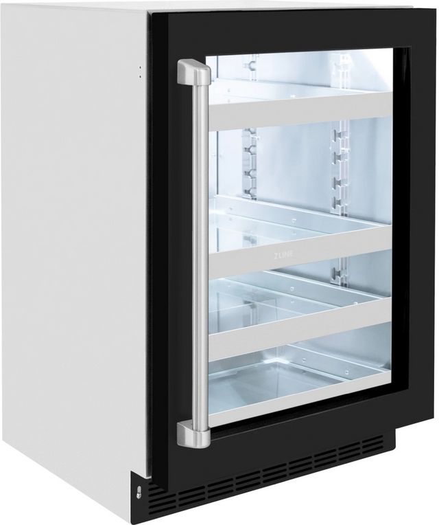 ZLINE Touchstone 5.2 Cu. Ft. Stainless Steel Beverage Center with Black Matte Glass Door-3