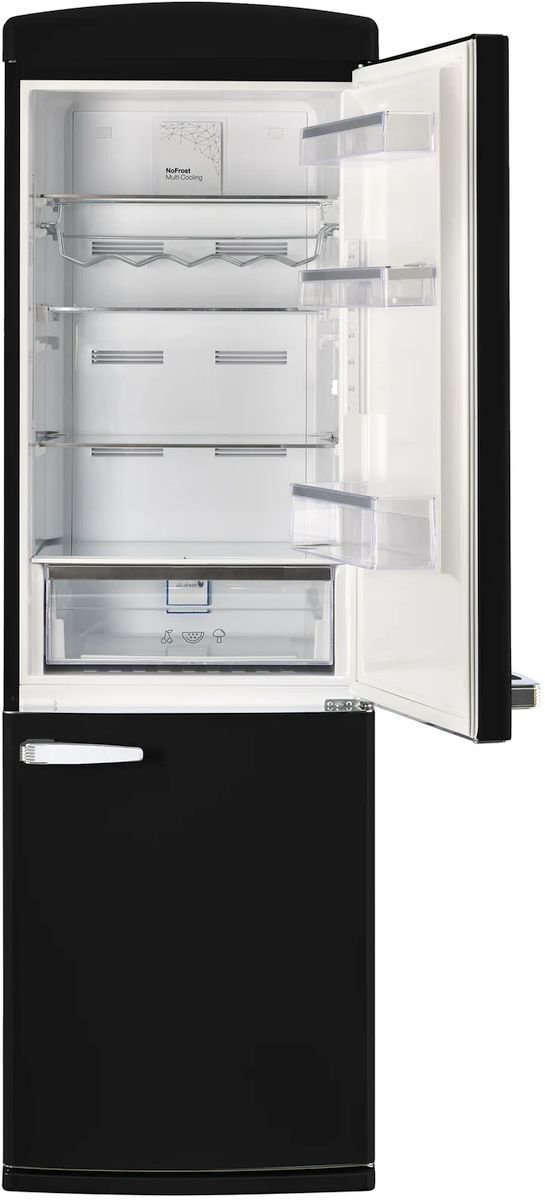 Unique® Appliances Classic Retro 24" 11.7 Cu. Ft. Matte Black Counter Depth Bottom Freezer Refrigerator-2