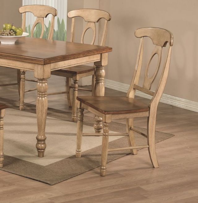 Winners Only® Quails Run Almond/Ebony Rake Side Chair-1