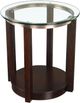 Elements International Elsa Glass Top End Table with Espresso Base-0