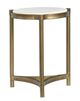 Magnussen Home® Cassidy Volakas Classic Round Accent Table with Aged Brass Base-3