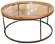 Signature Design by Ashley® Noraluna Glass Top Round Cocktail Table with Matte Black Base-0