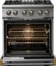 Viking® 5 Series 30" Stainless Steel Pro Style Dual Fuel (LP) Range with Brushed Brass Trim-1