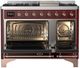 Ilve® Majestic III 48" Burgundy Pro Style Dual Fuel Natural Gas Range with Triple Glass Door and Copper Trim-4