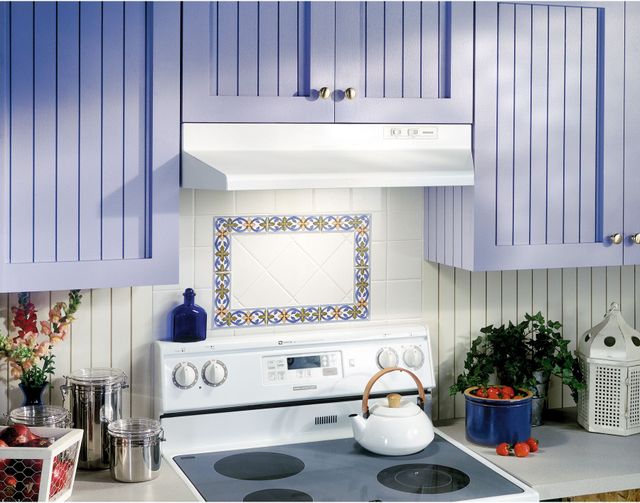 Broan® Buez0 30" White Ducted Under Cabinet Range Hood-4
