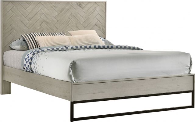 Meridian Furniture Weston Grey Stone Queen Panel Bed-0