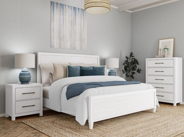 Riverside Furniture Rosalie White Caps King Panel Bed-1