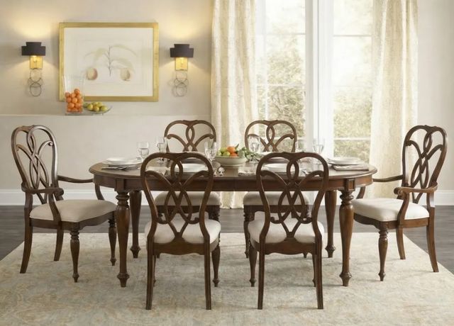 Hooker® Furniture Leesburg Alabaster/Mahogany Splat Back Dining Side Chair-1