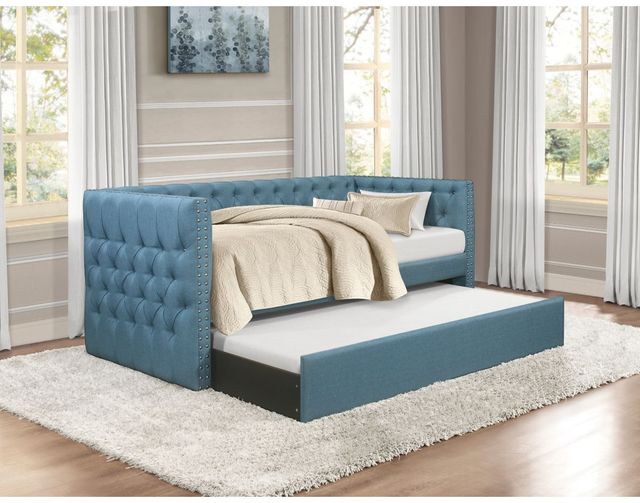 Mazin Furniture Adalie Blue Twin Daybed with Trundle-2