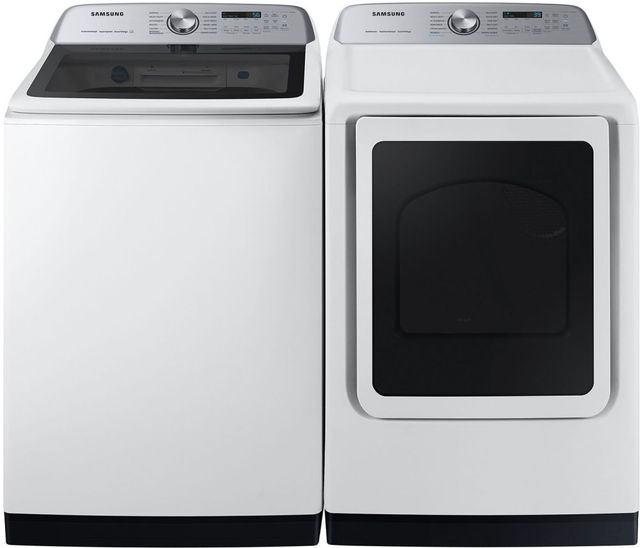 Samsung White Top Load Washer & Gas Dryer Laundry Pair-0