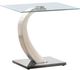 Coaster® Pruitt 3-Piece Tempered Glass Top Occasional Table with Black/Satin Silver Base Set-1