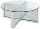 ACME Furniture Nysa Glass Top Round Coffee Table with Mirrored Base-0