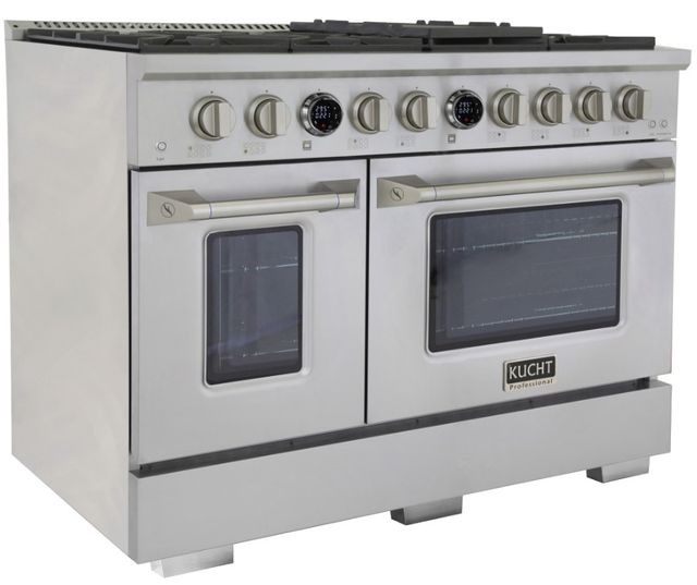 Kucht Professional KX Series 48" Stainless Steel Pro Style Dual Fuel Liquid Propane Gas Range with Kucht Horus Thermostat-3