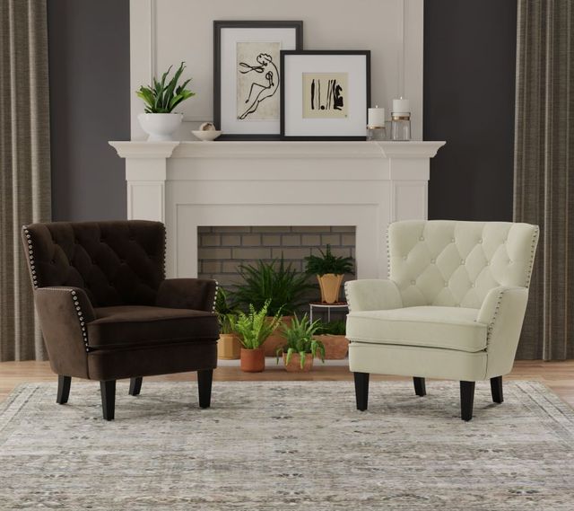 Emerald Home Noelle Dark Brown Velvet Accent Chair-1