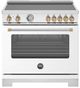 Bertazzoni Master Series 36" Fingerprint Resistant Bianco Matt Pro Style Induction Range with Gold Accents-0
