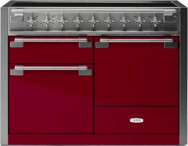 AGA™ Elise 48" Stainless Steel Pro Style Induction Range with Cranberry Door-0